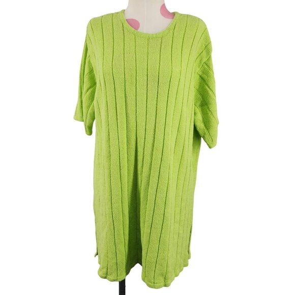 Women's Vintage Extra Point by Reference Point Lime Green Plus Size Sweater 3X - Picture 1 of 7